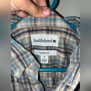 Saddlebred Men's Classic Blue and Brown Check Shirt